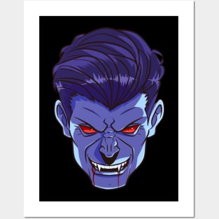 Vampire Fangs Happy Halloween Scary Monster Face Posters and Art
